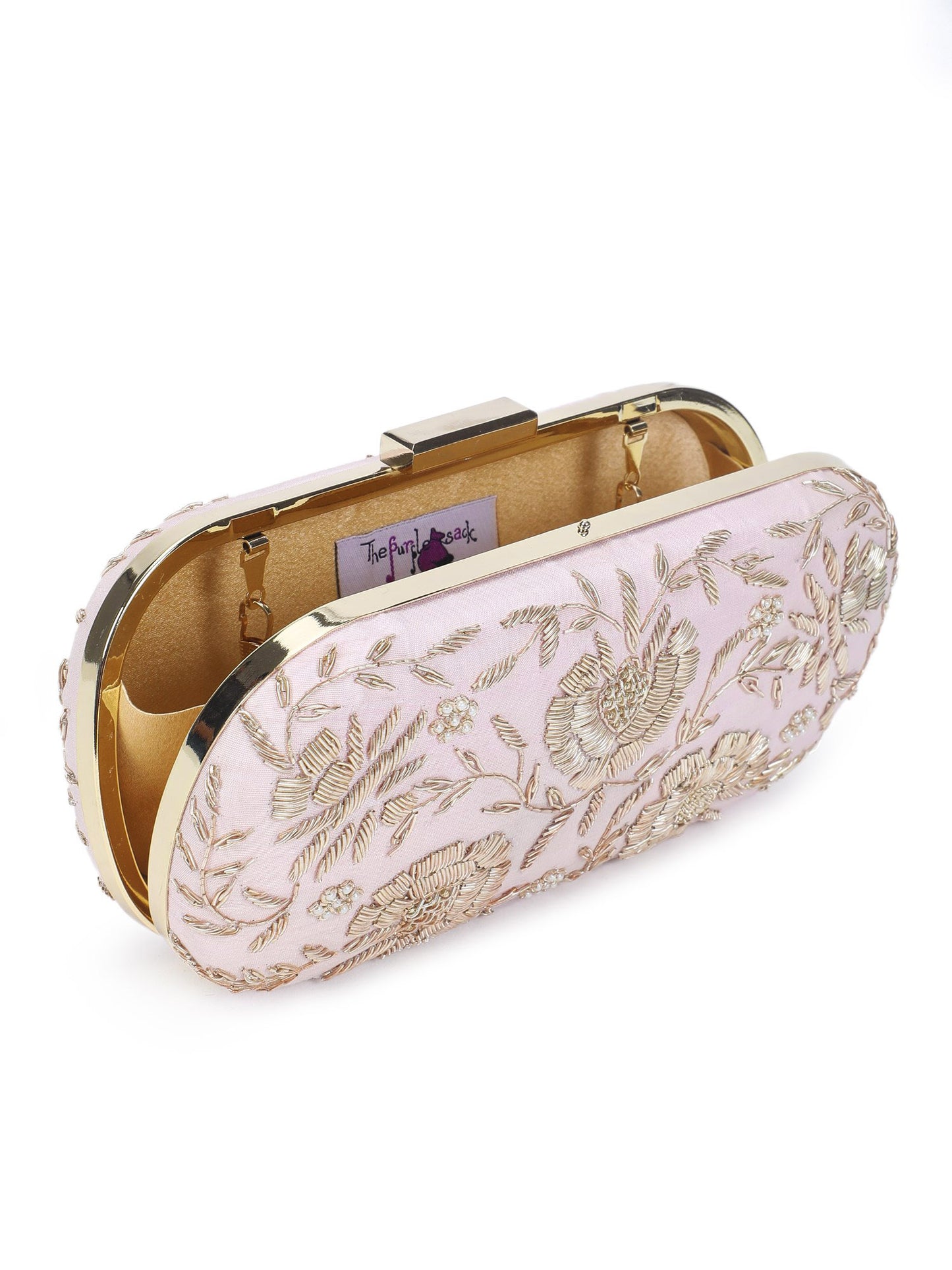 Pretty pink floral clutch