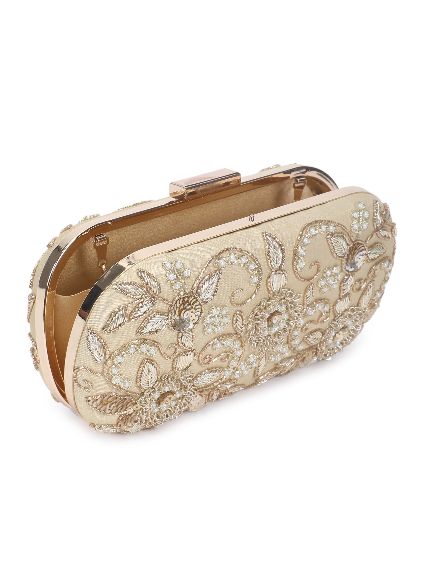 Thandai gold clutch