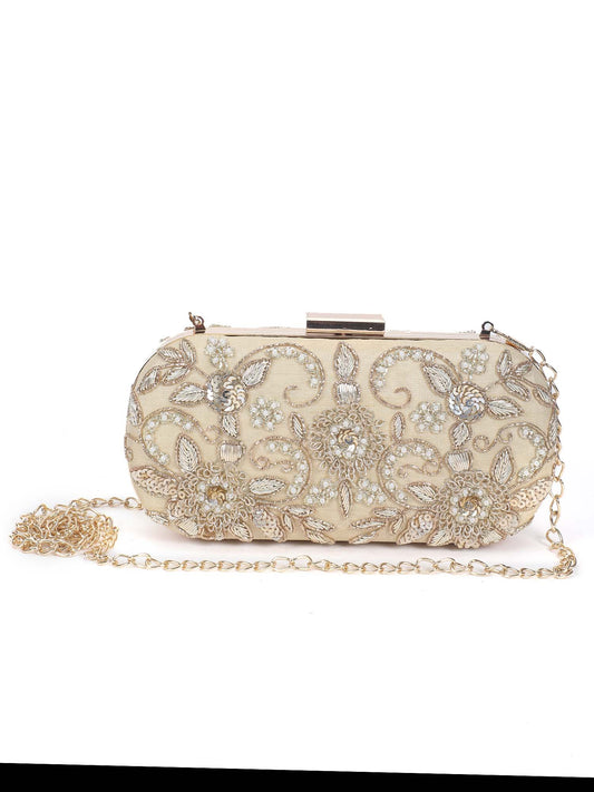 Thandai gold clutch