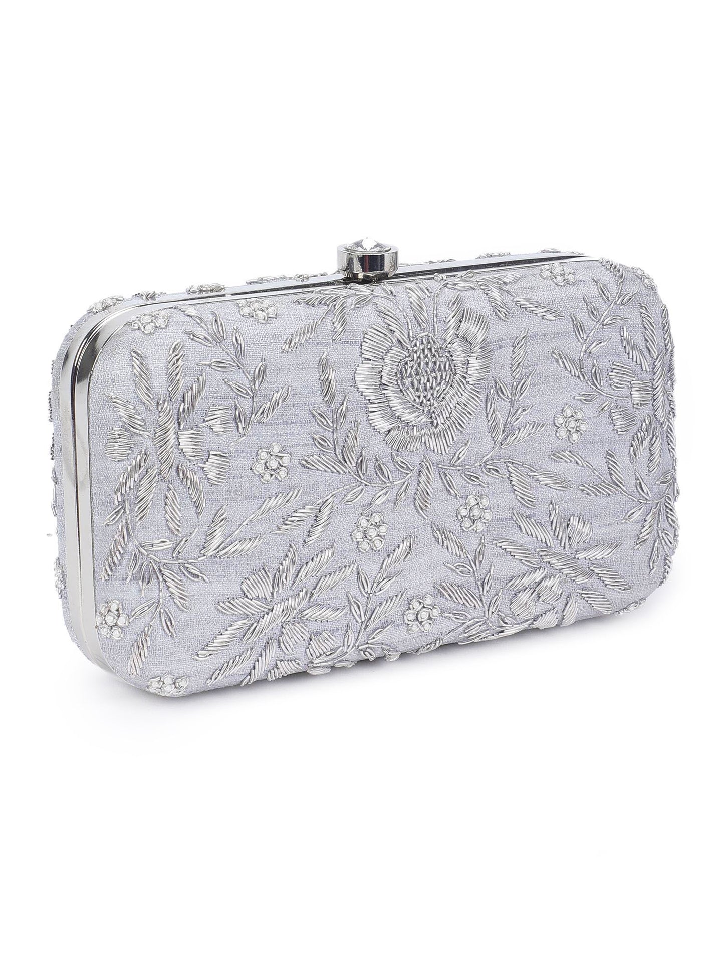 Pleasing silver clutch