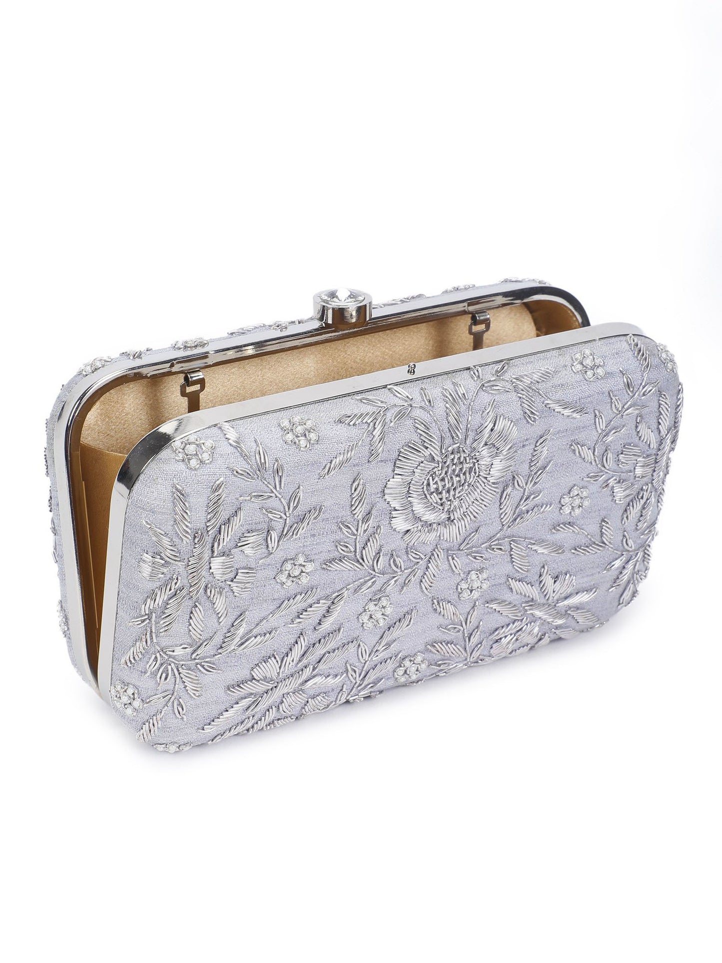 Pleasing silver clutch