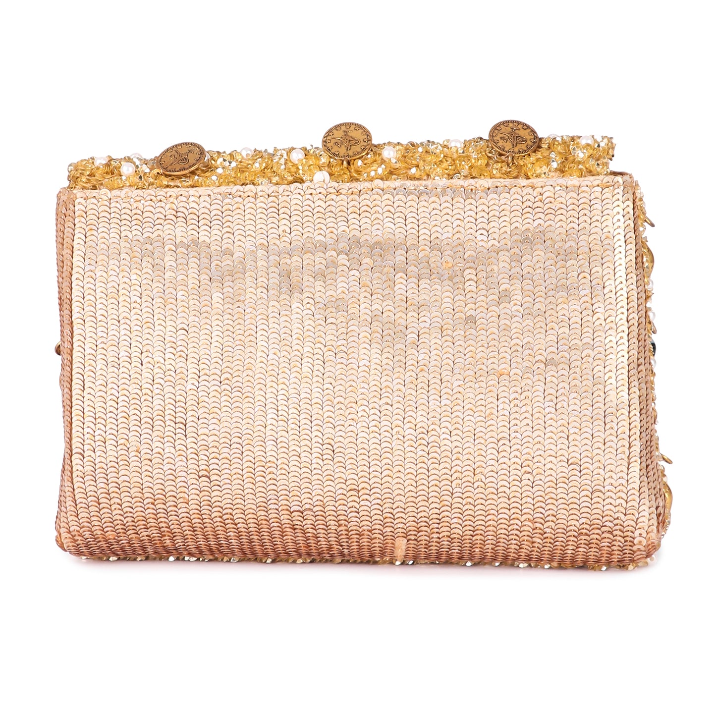 Evil eye gold clutch
