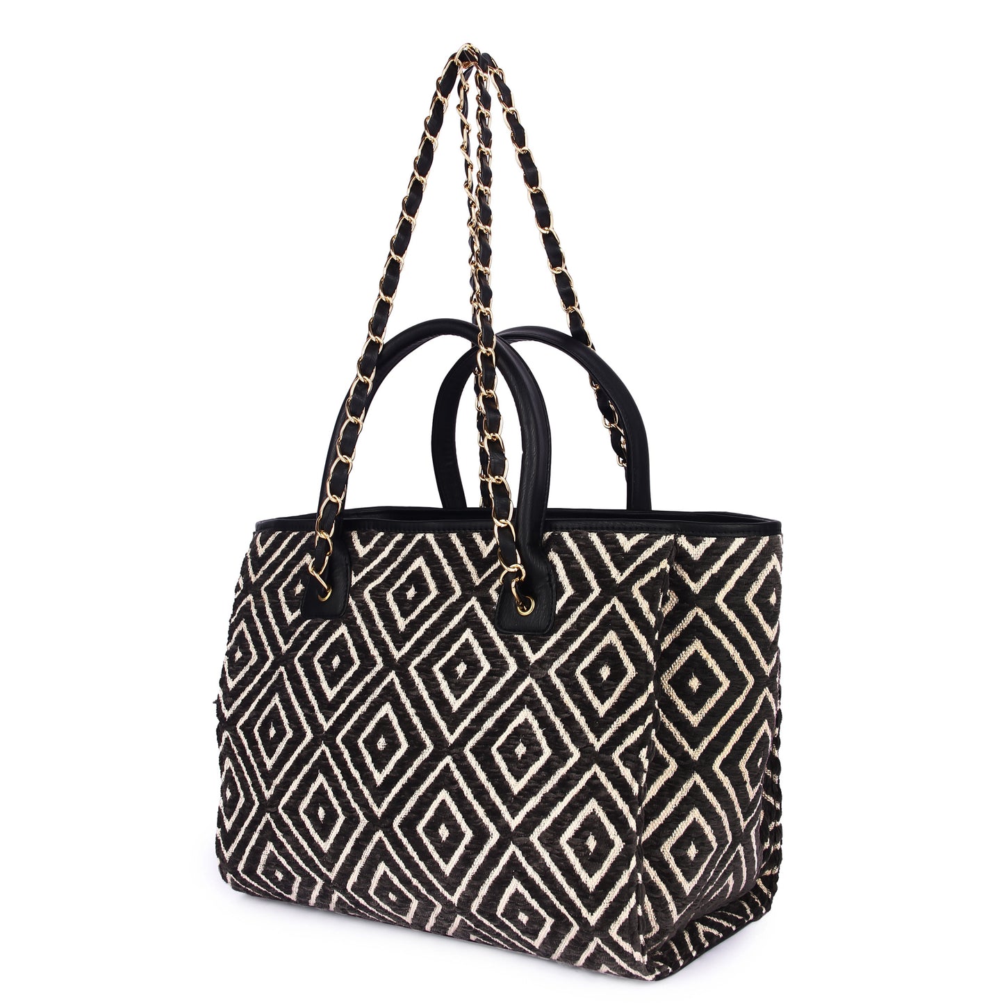 Diamond pattern tote bag