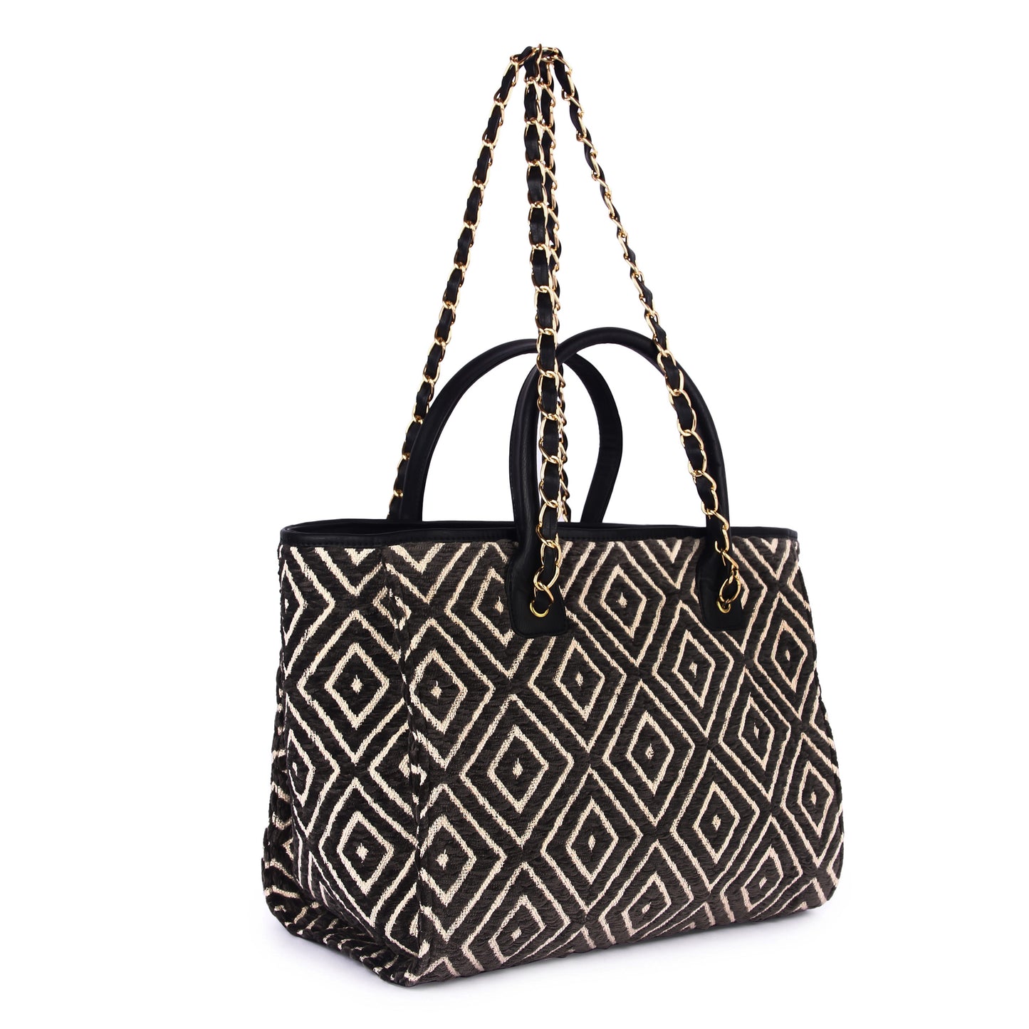 Diamond pattern tote bag