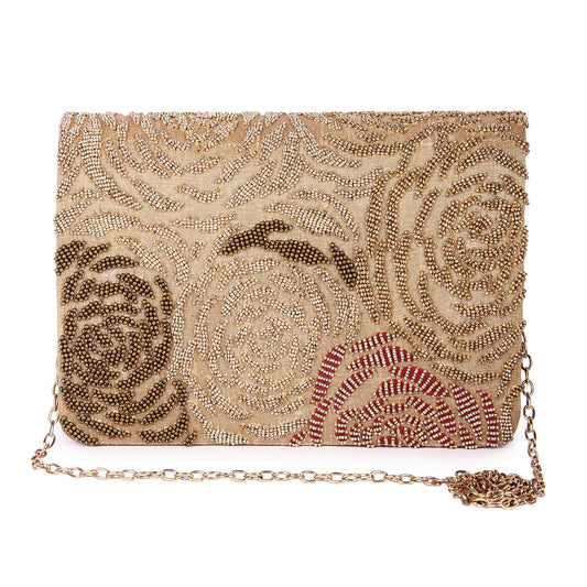 Rose subtle bead clutch