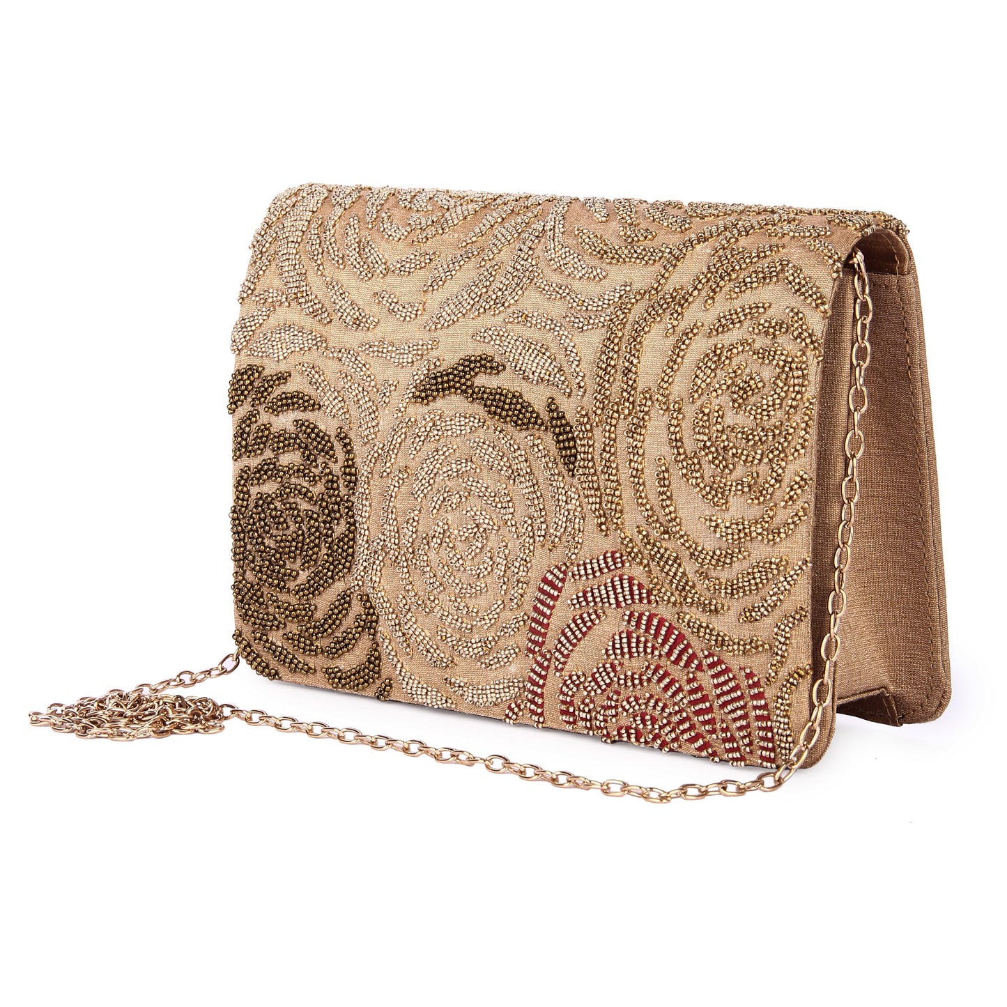 Rose subtle bead clutch