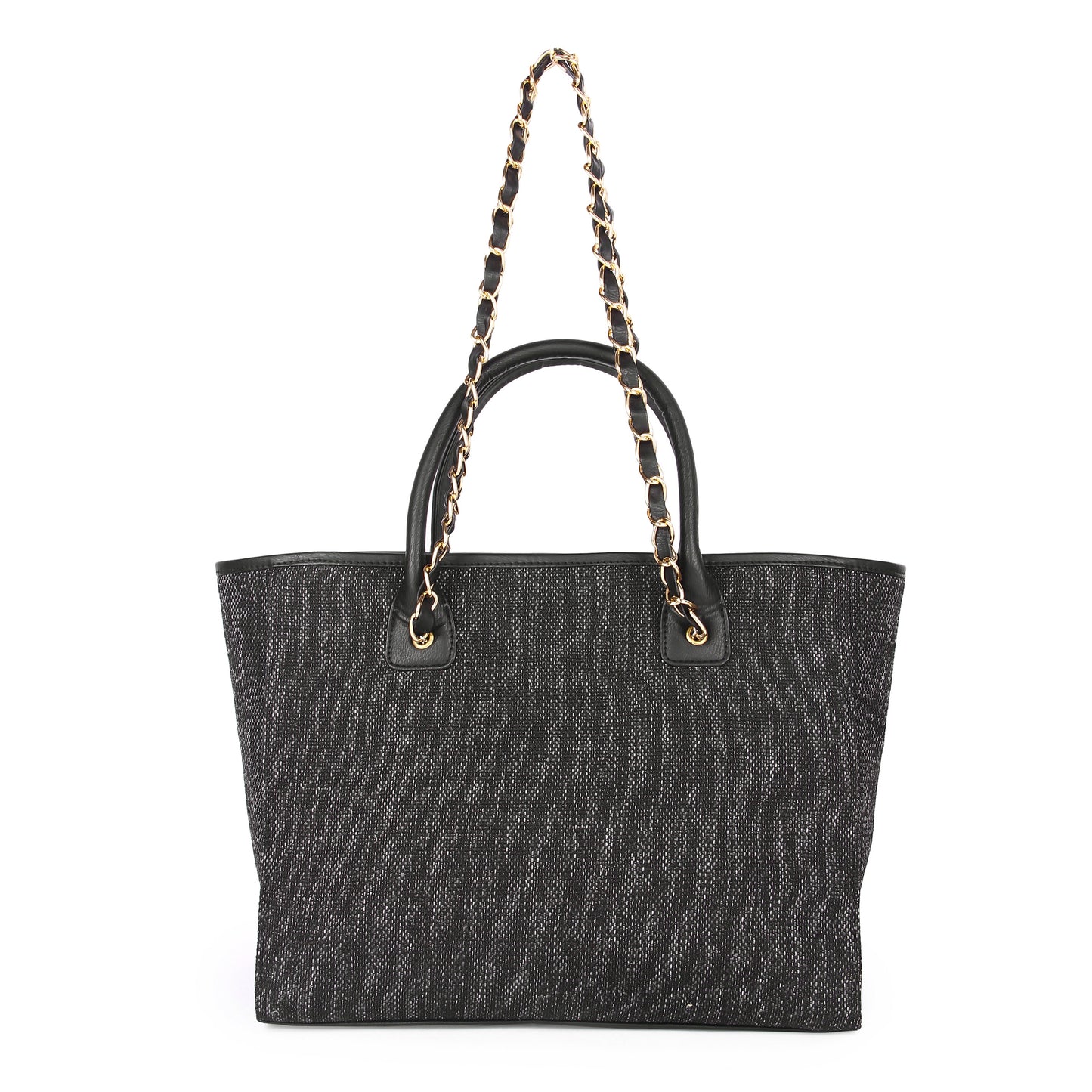 Black canvas tote bag