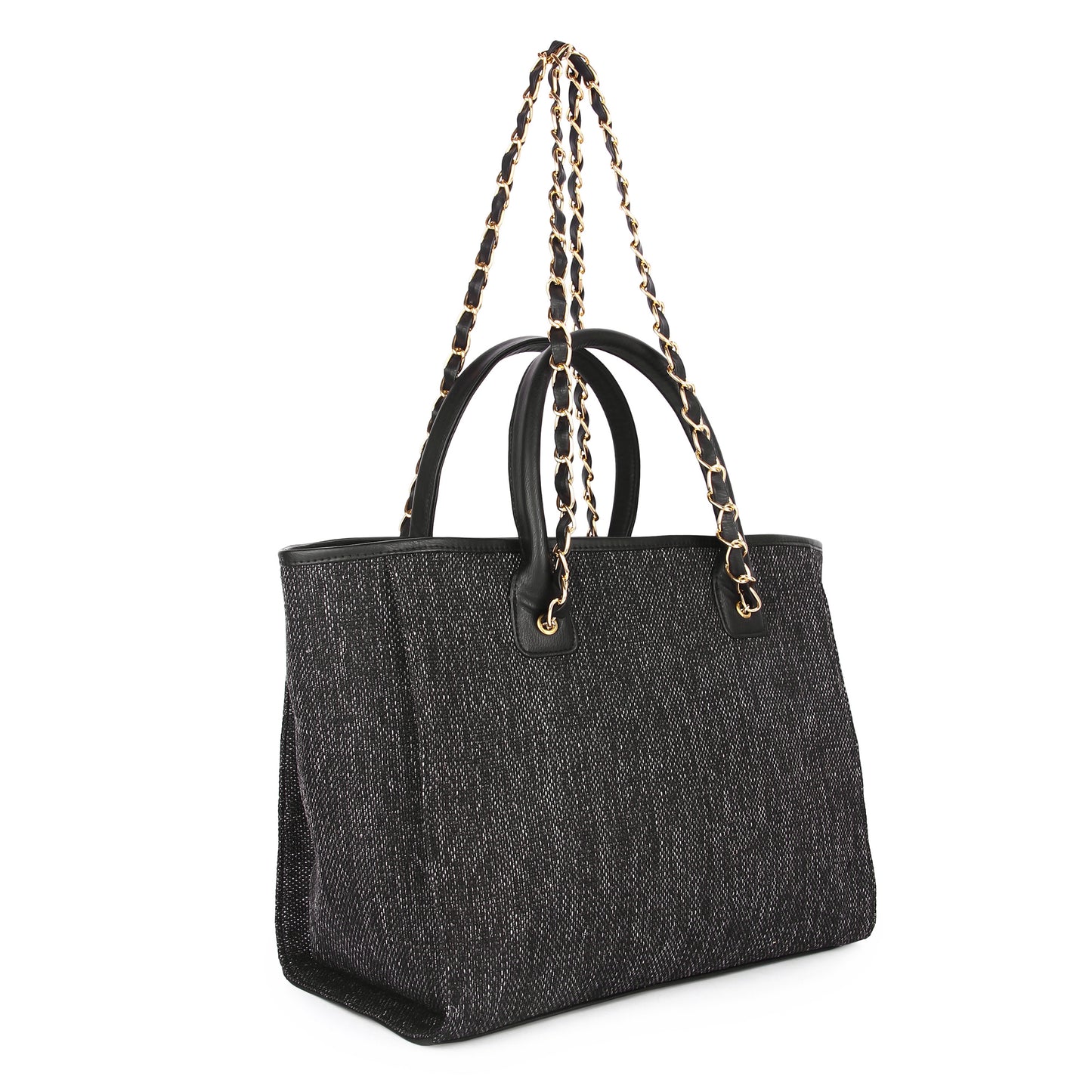 Black canvas tote bag