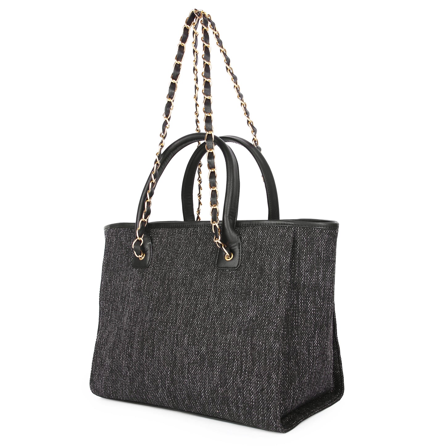 Black canvas tote bag