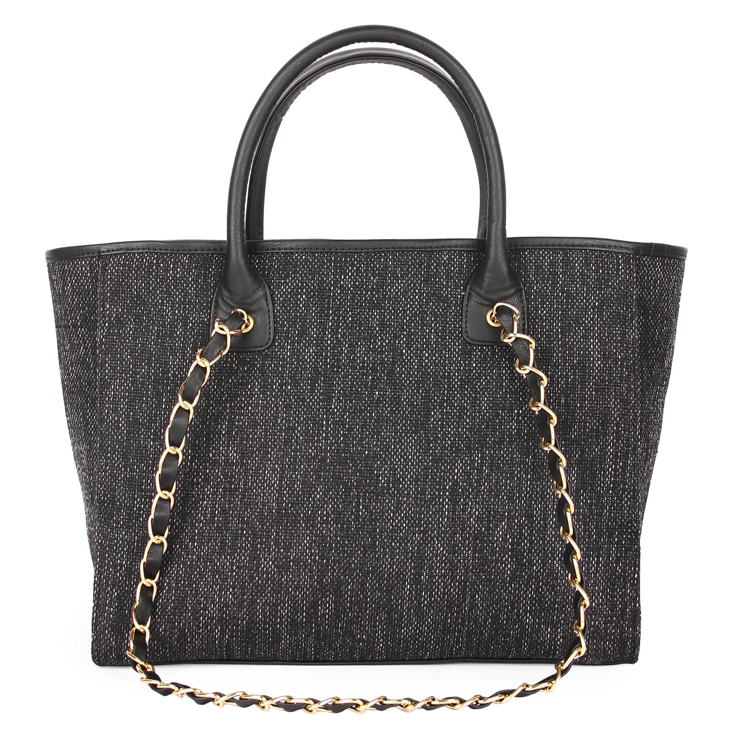 Black canvas tote bag