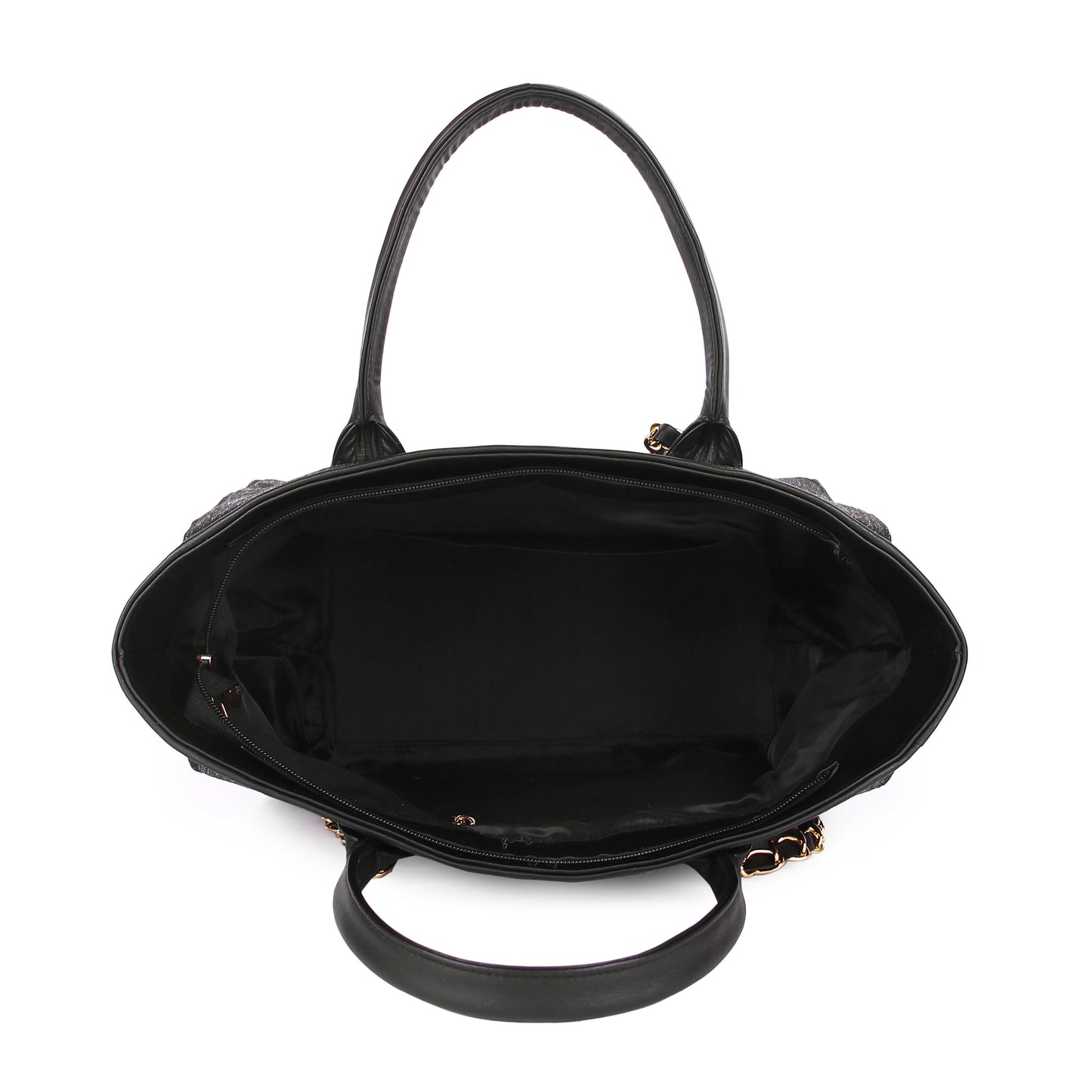 Black canvas tote bag