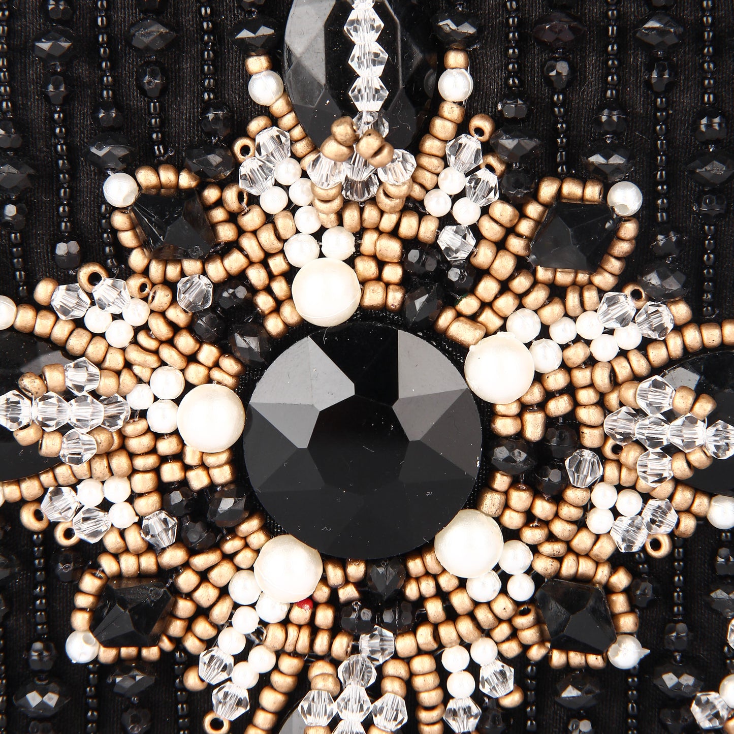 Black D shaped clutch