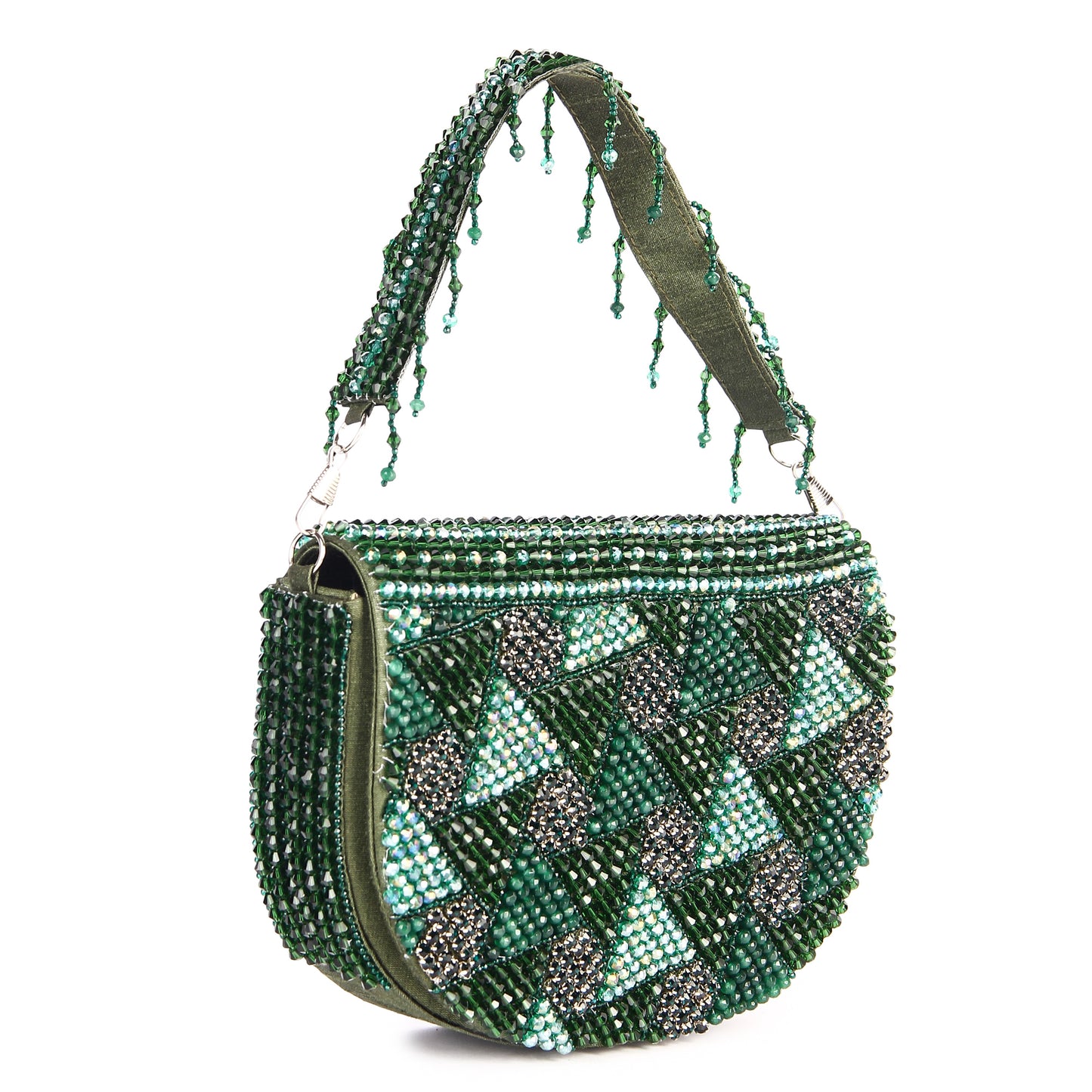 Green crystal beauty clutch