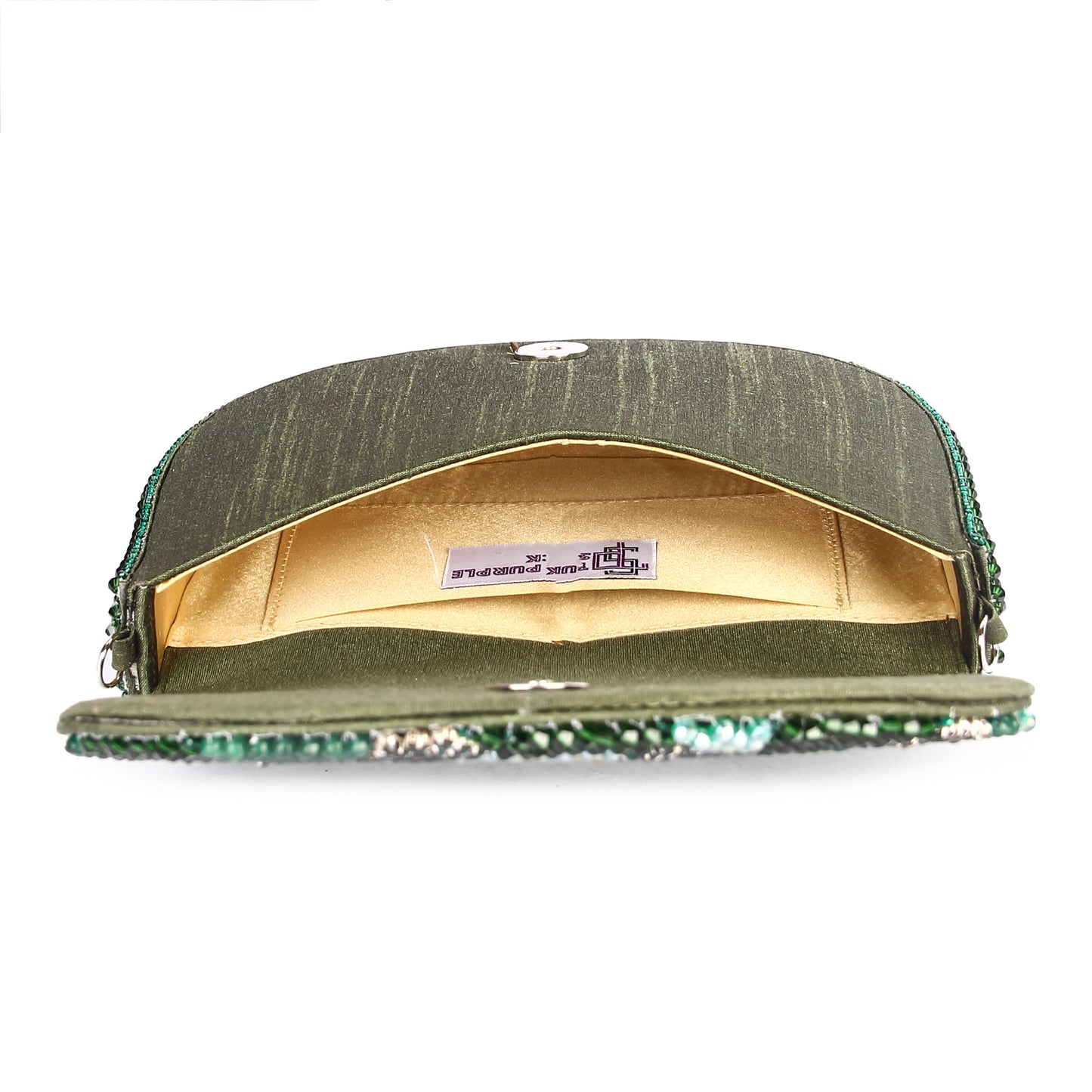 Green crystal beauty clutch