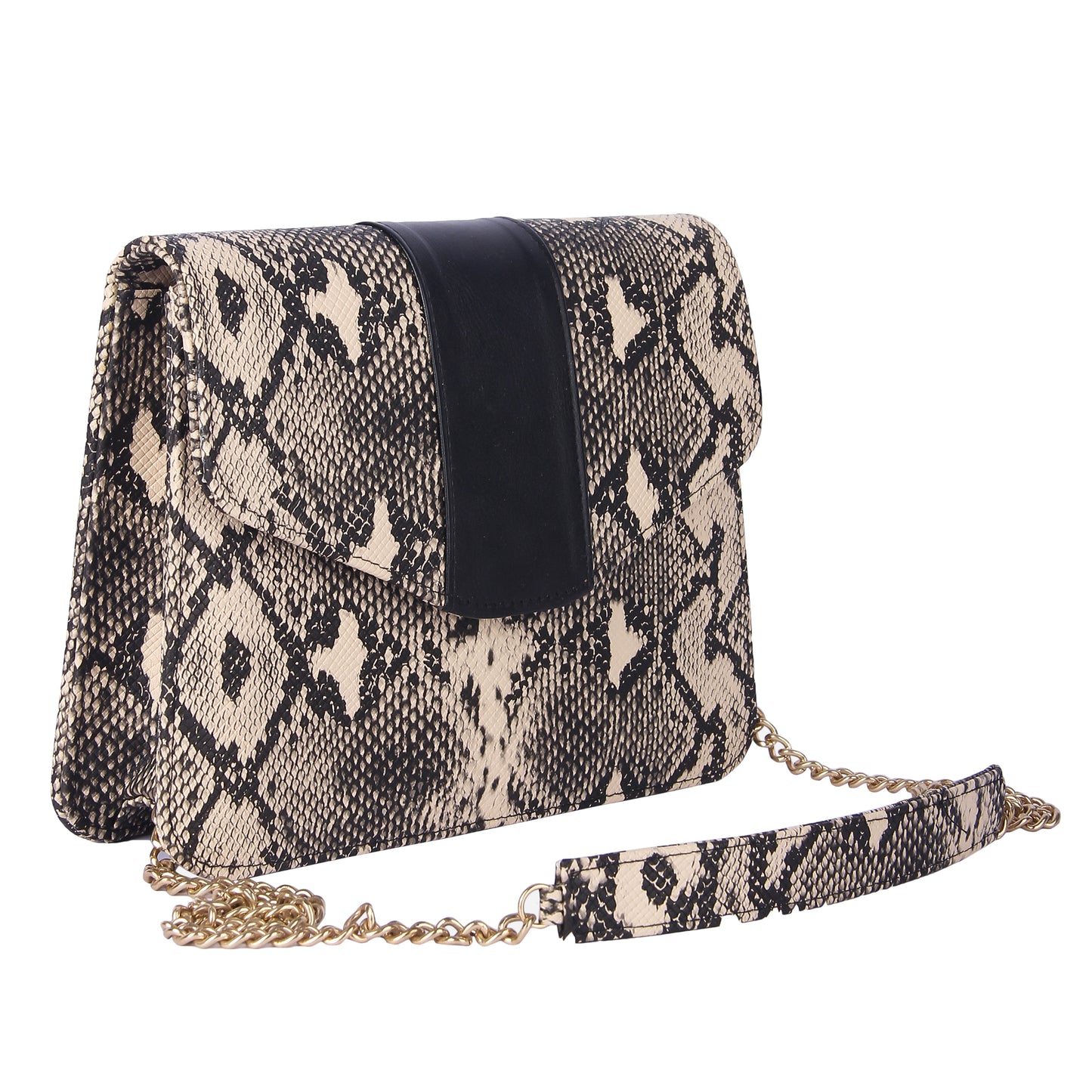 Snakeskin print clutch