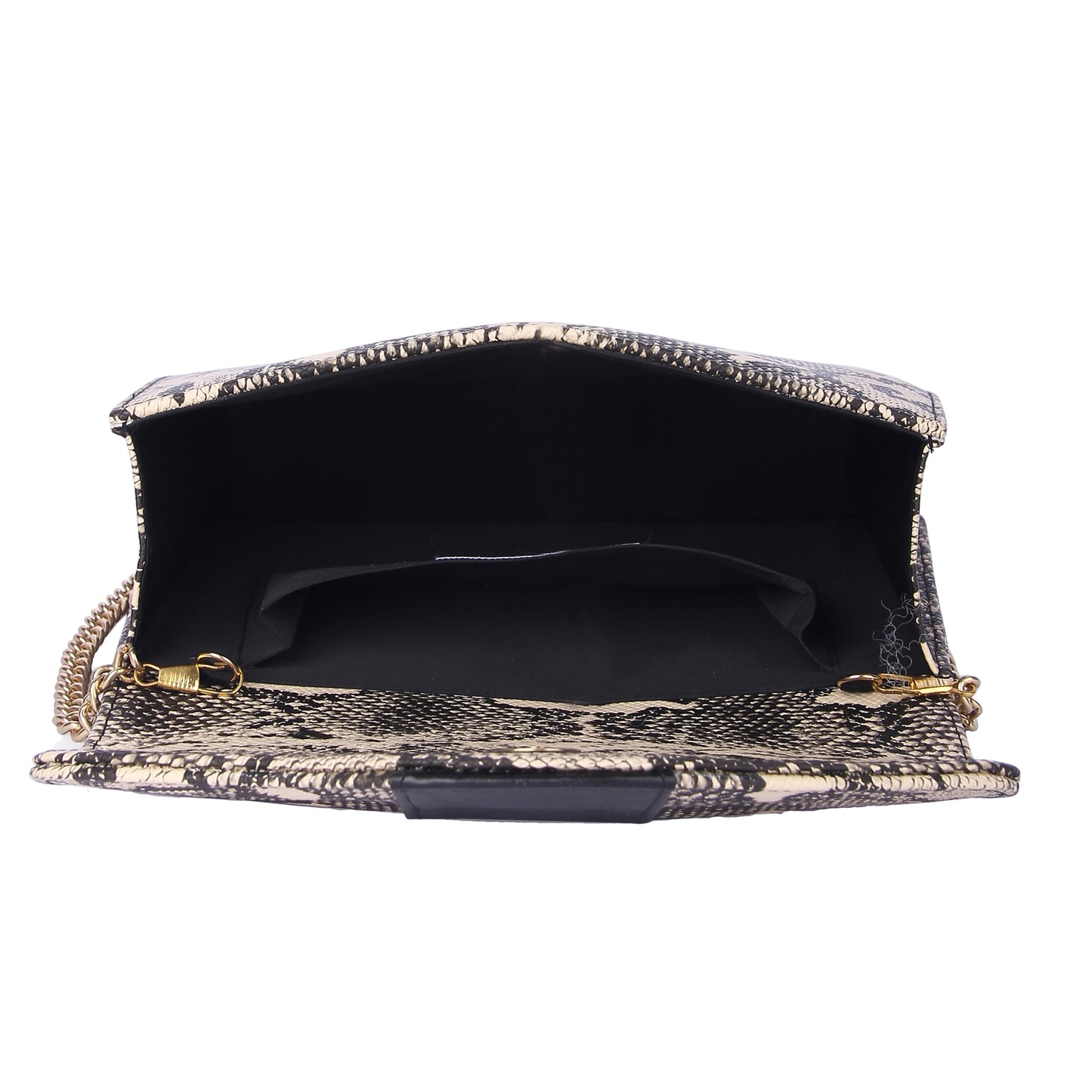 Snakeskin print clutch