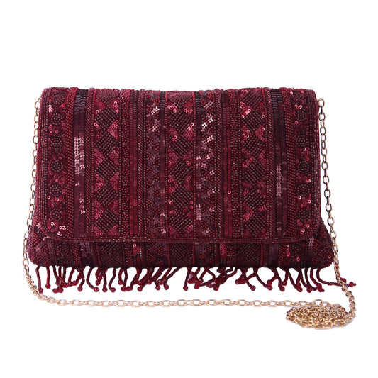 Maroon mahira clutch
