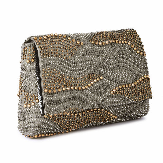 Galaxy grey clutch