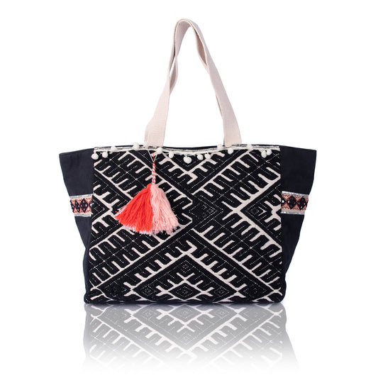 Boho blac tote bag