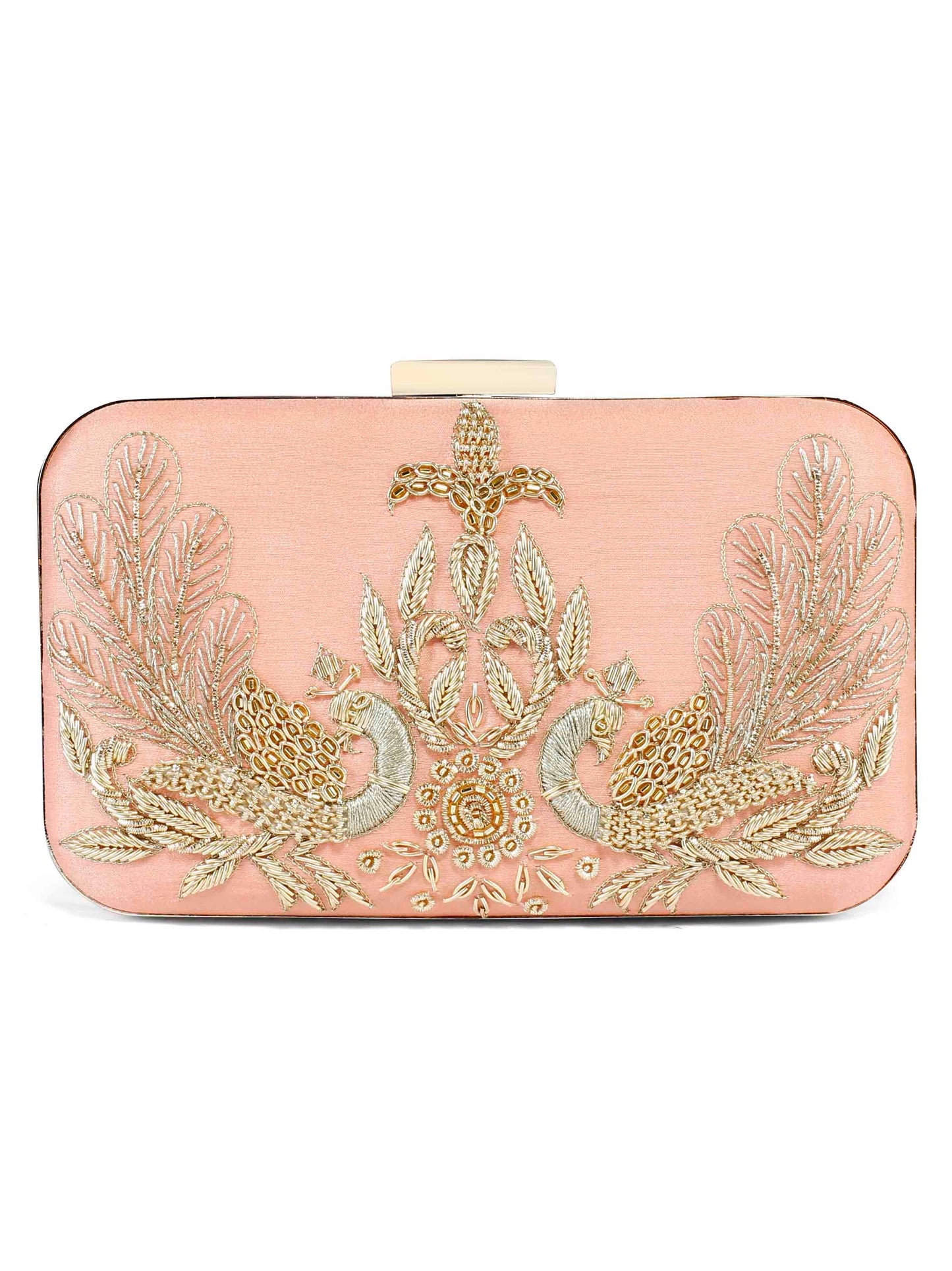 Peacock peech clutch