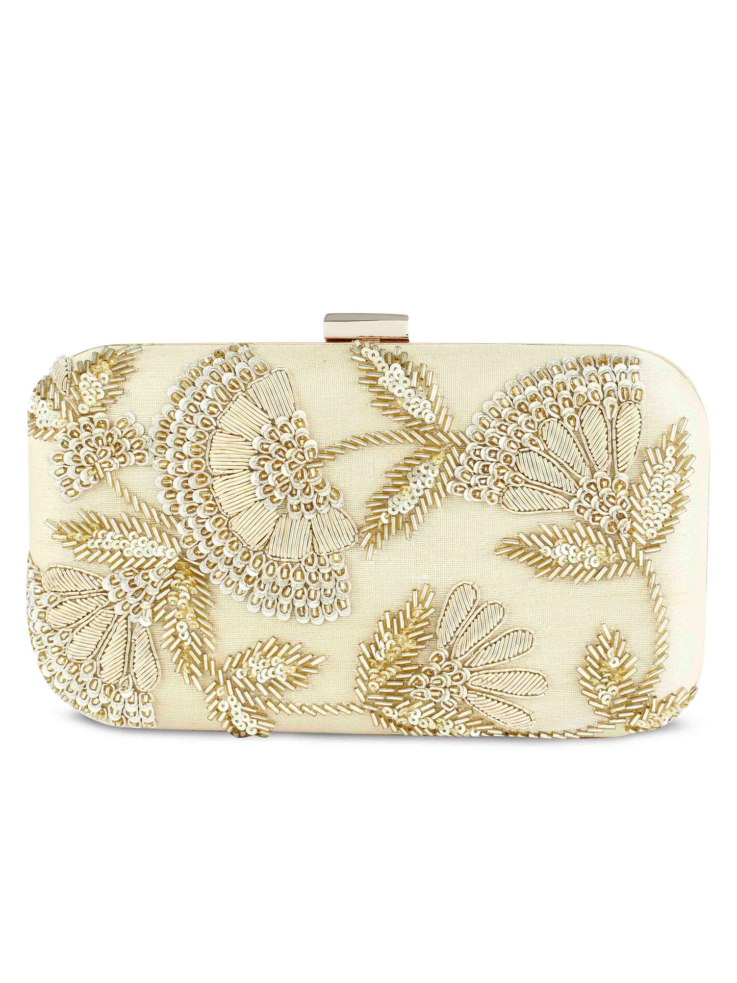 Golden sunshine box clutch