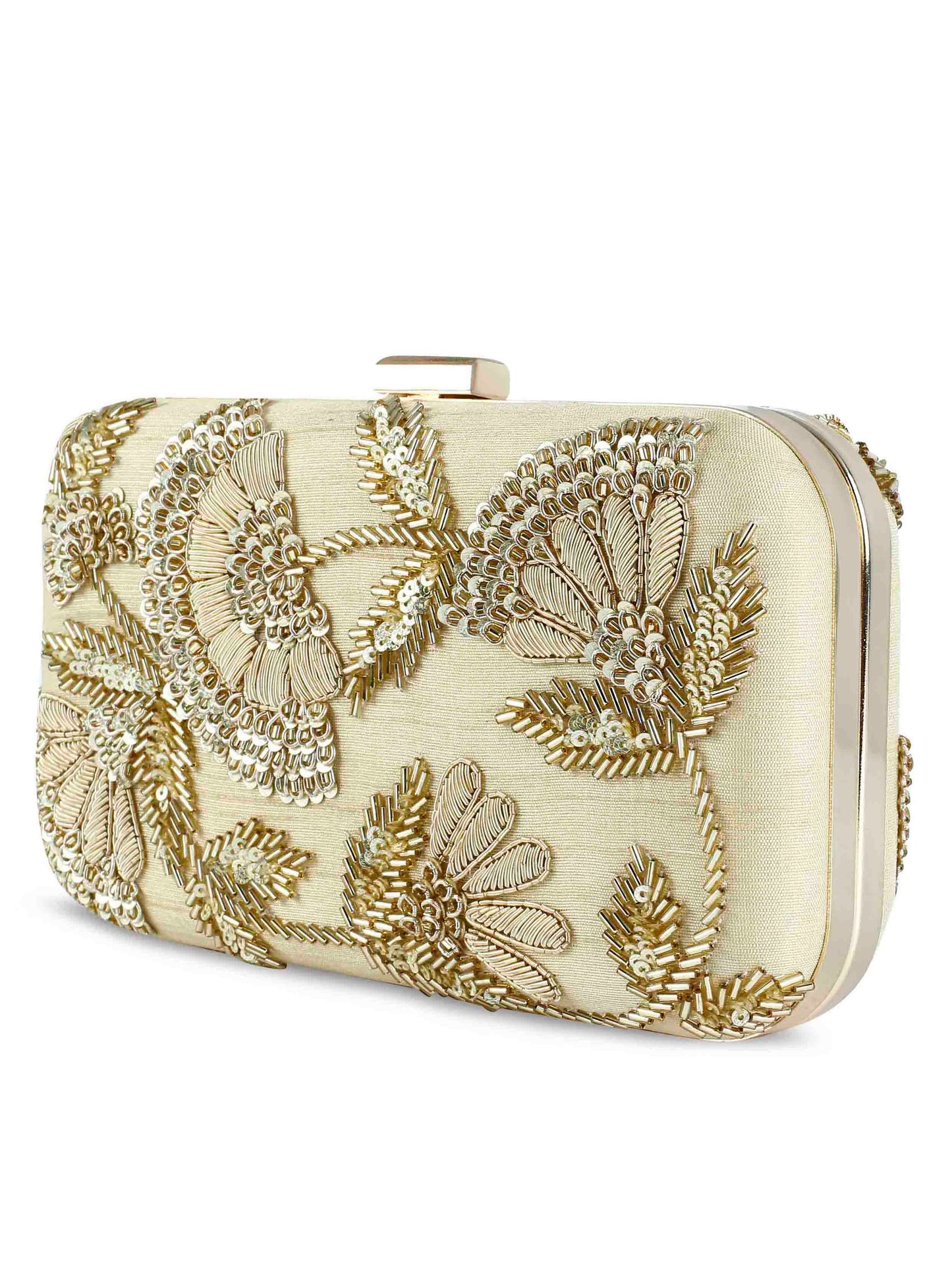 Golden sunshine box clutch