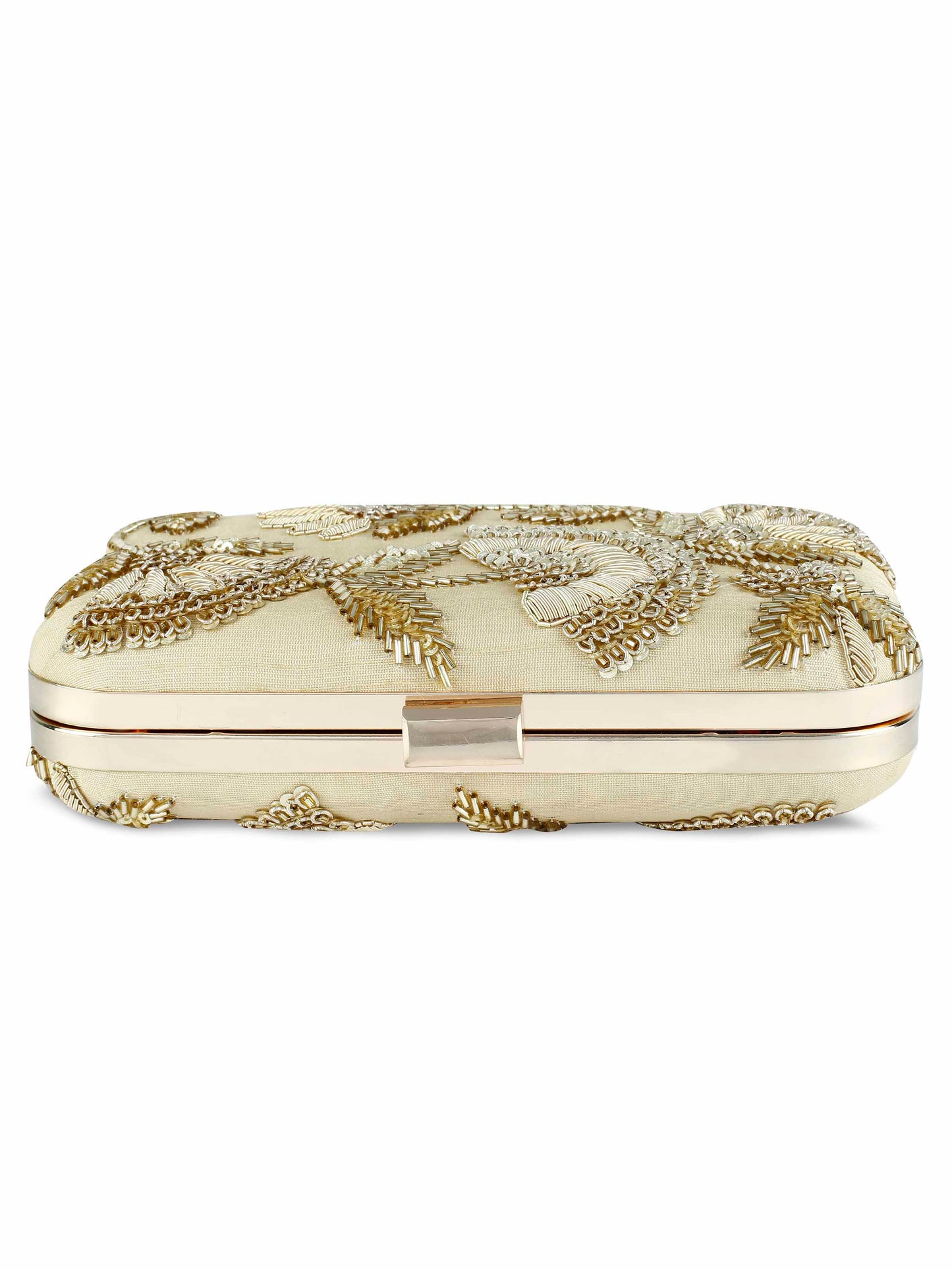 Golden sunshine box clutch