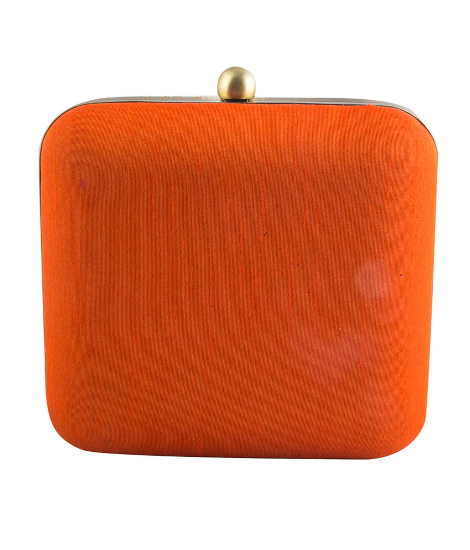 Orange gotapatti clutch