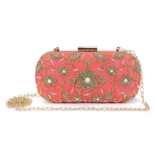 Coralicious flower clutch