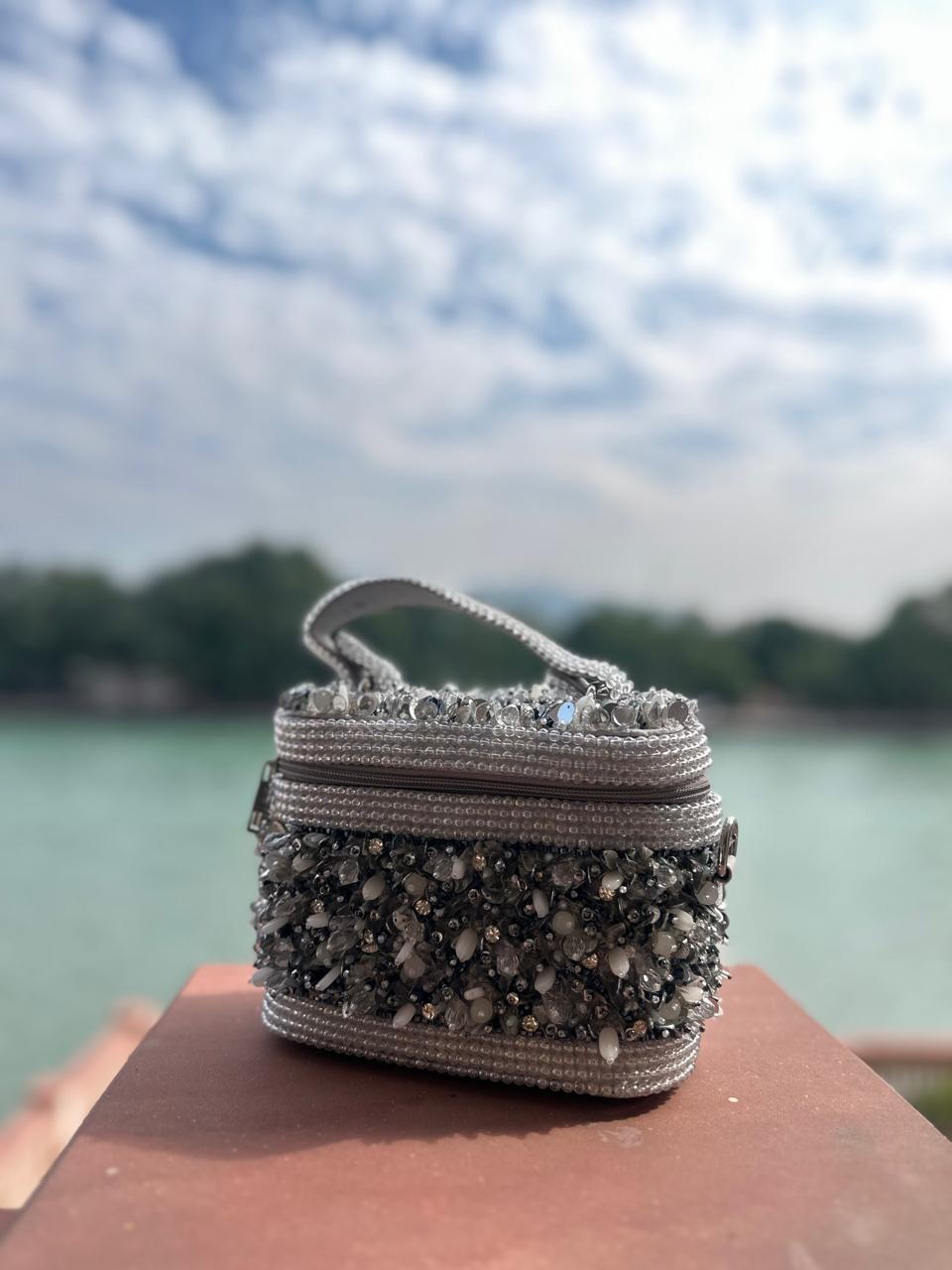 Grey stone vanity bag