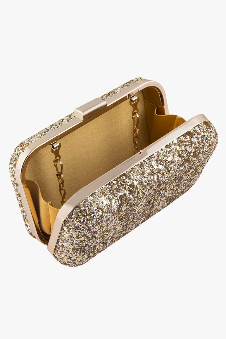 Golden shimmer clutch
