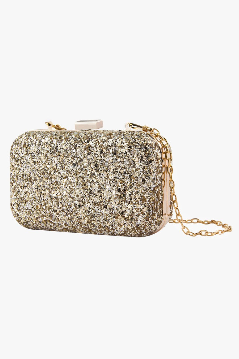 Golden shimmer clutch