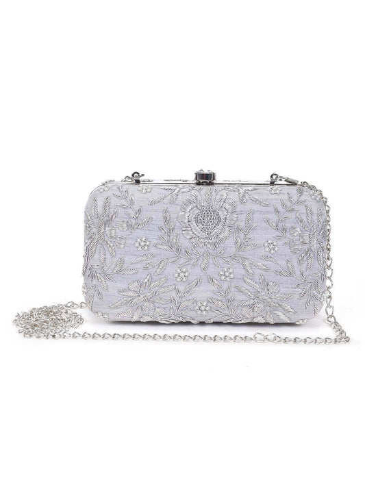 Pleasing silver clutch