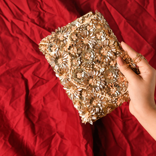 Blaze sequin clutch