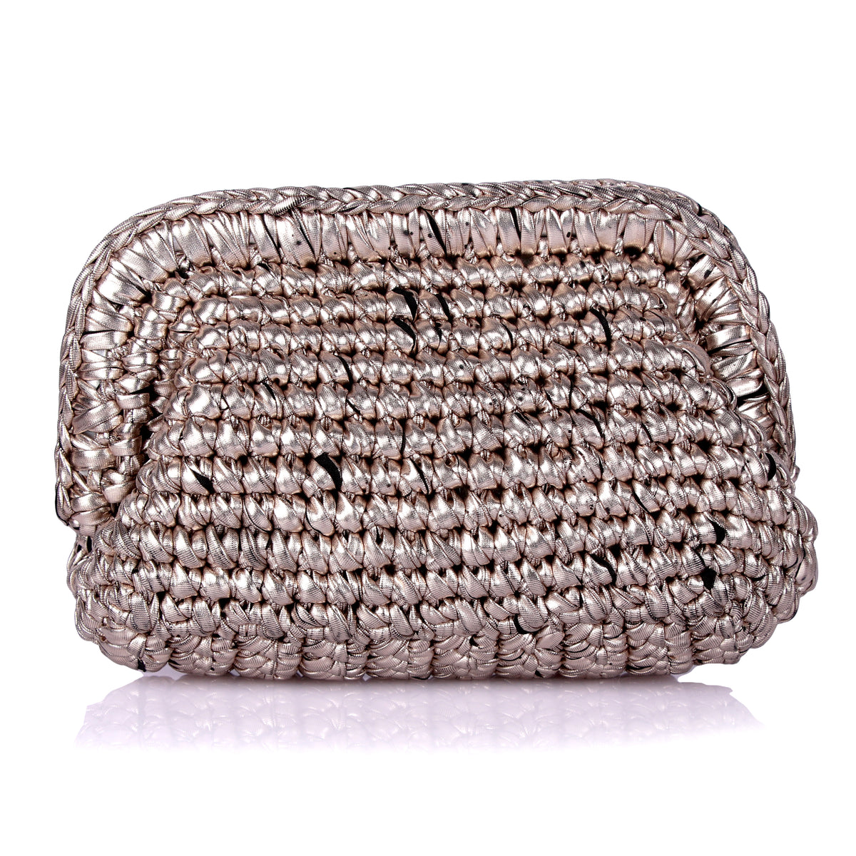 Woven champagne clutch
