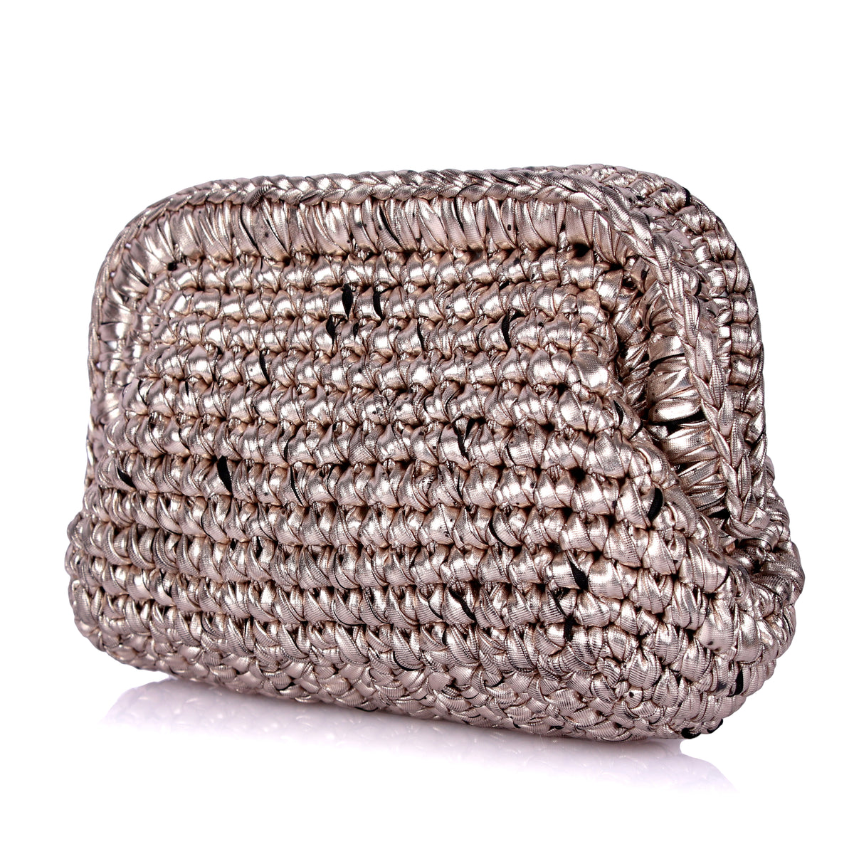 Woven champagne clutch