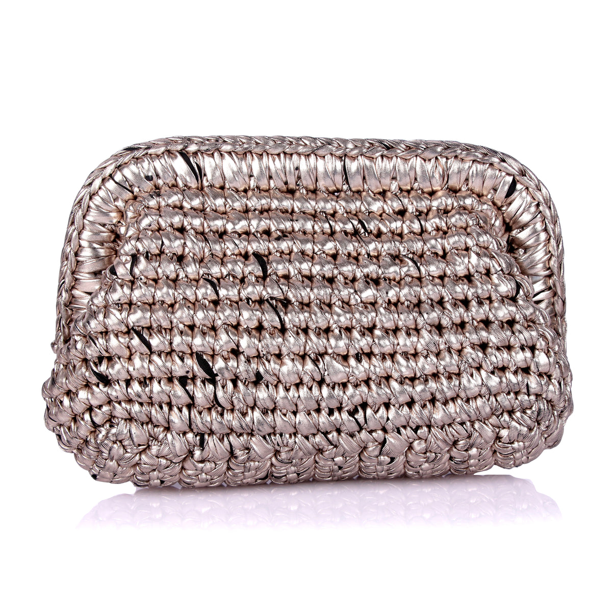Woven champagne clutch