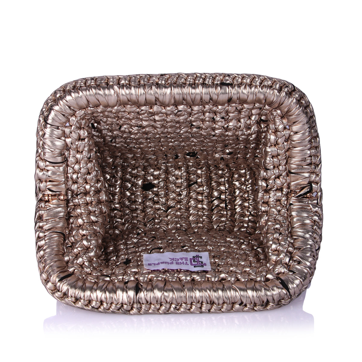Woven champagne clutch
