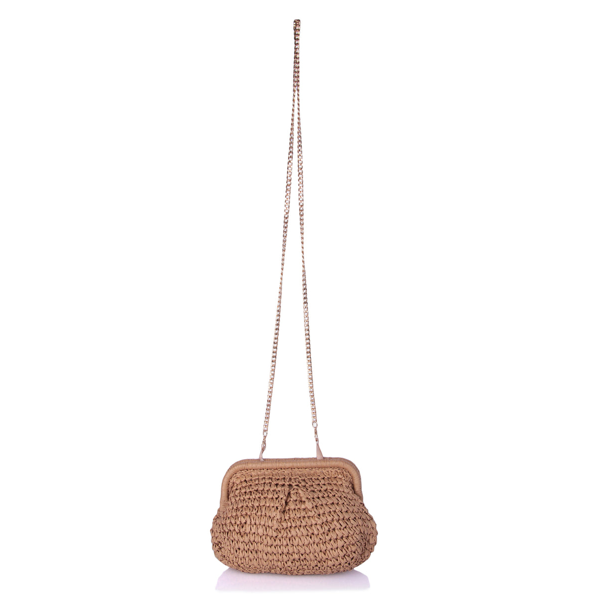Raffia woven clutch