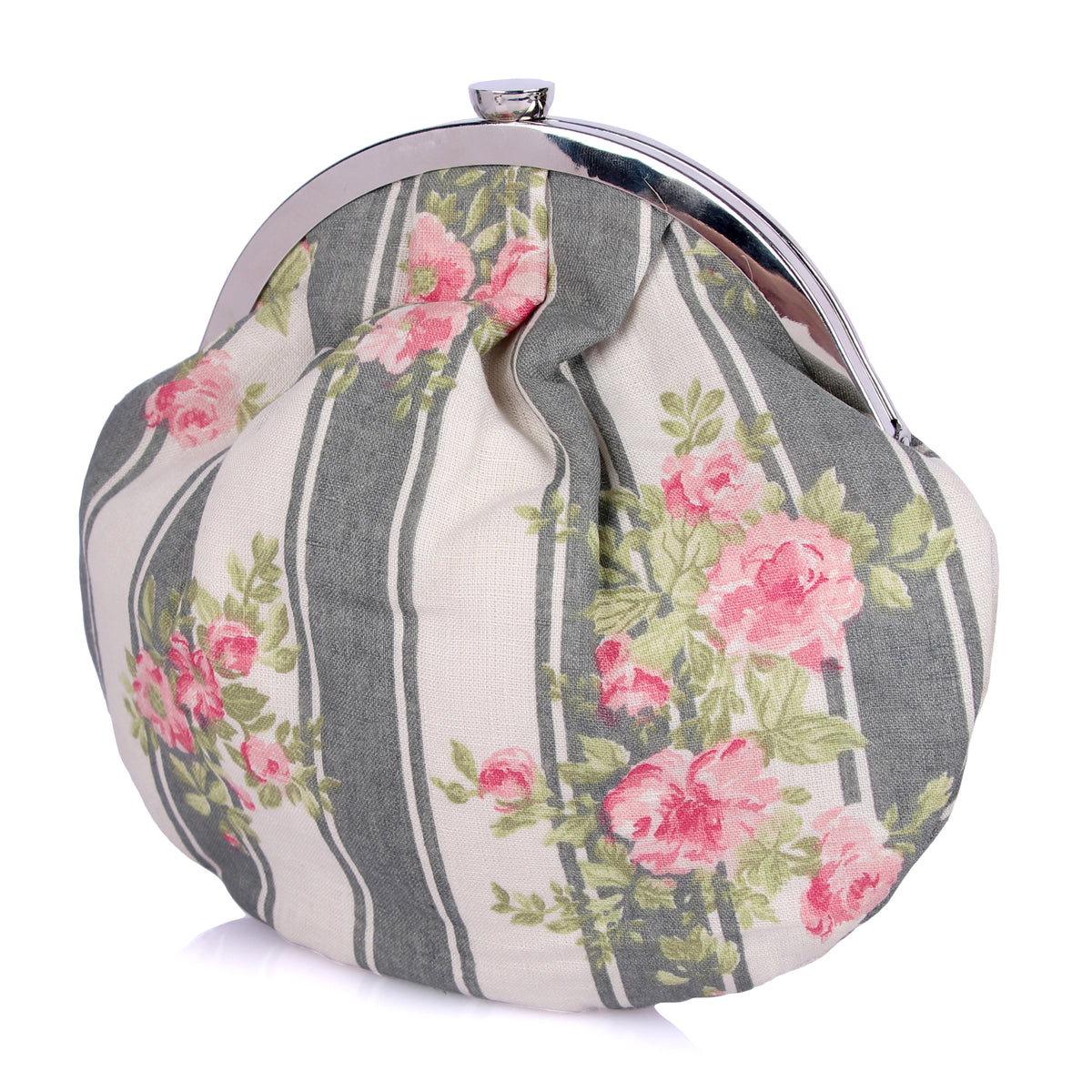 Stripo floral clutch