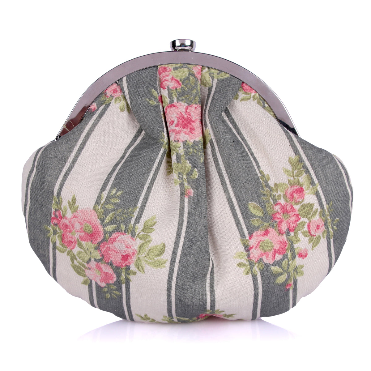 Stripo floral clutch