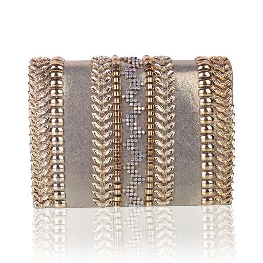 Nazma gold bling clutch