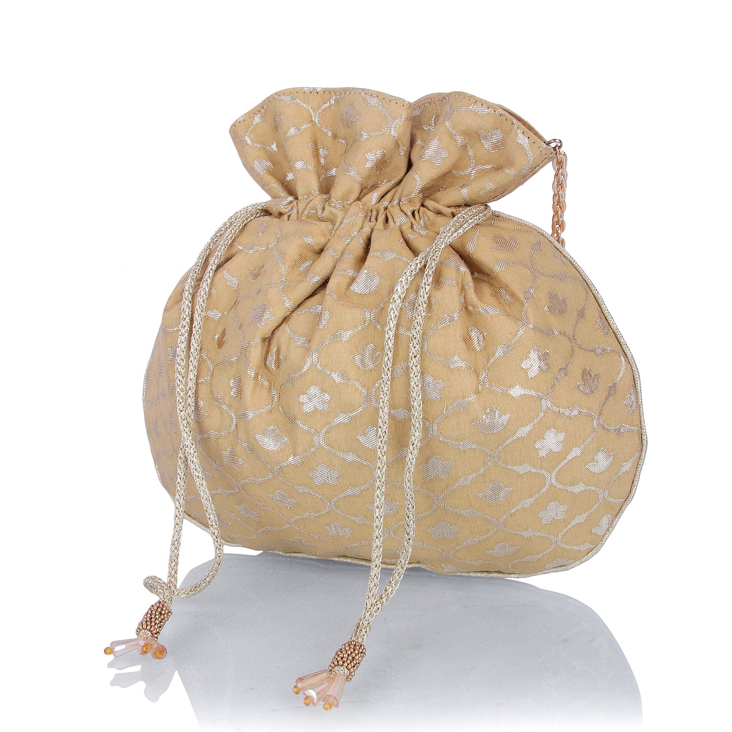 Golden brocade potli bag
