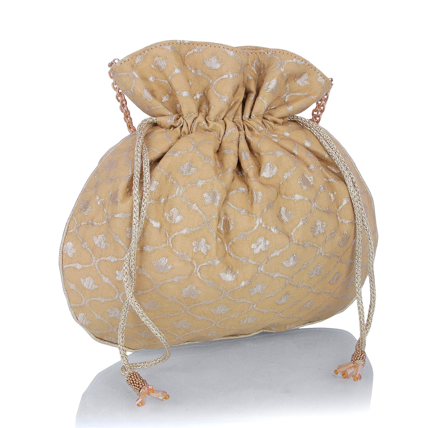 Golden brocade potli bag