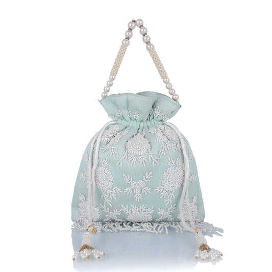 Mint green potli bag