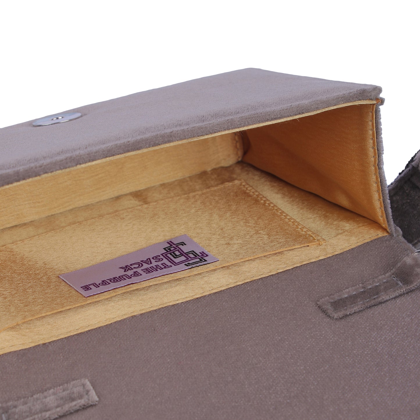 Grey feather clutch bag