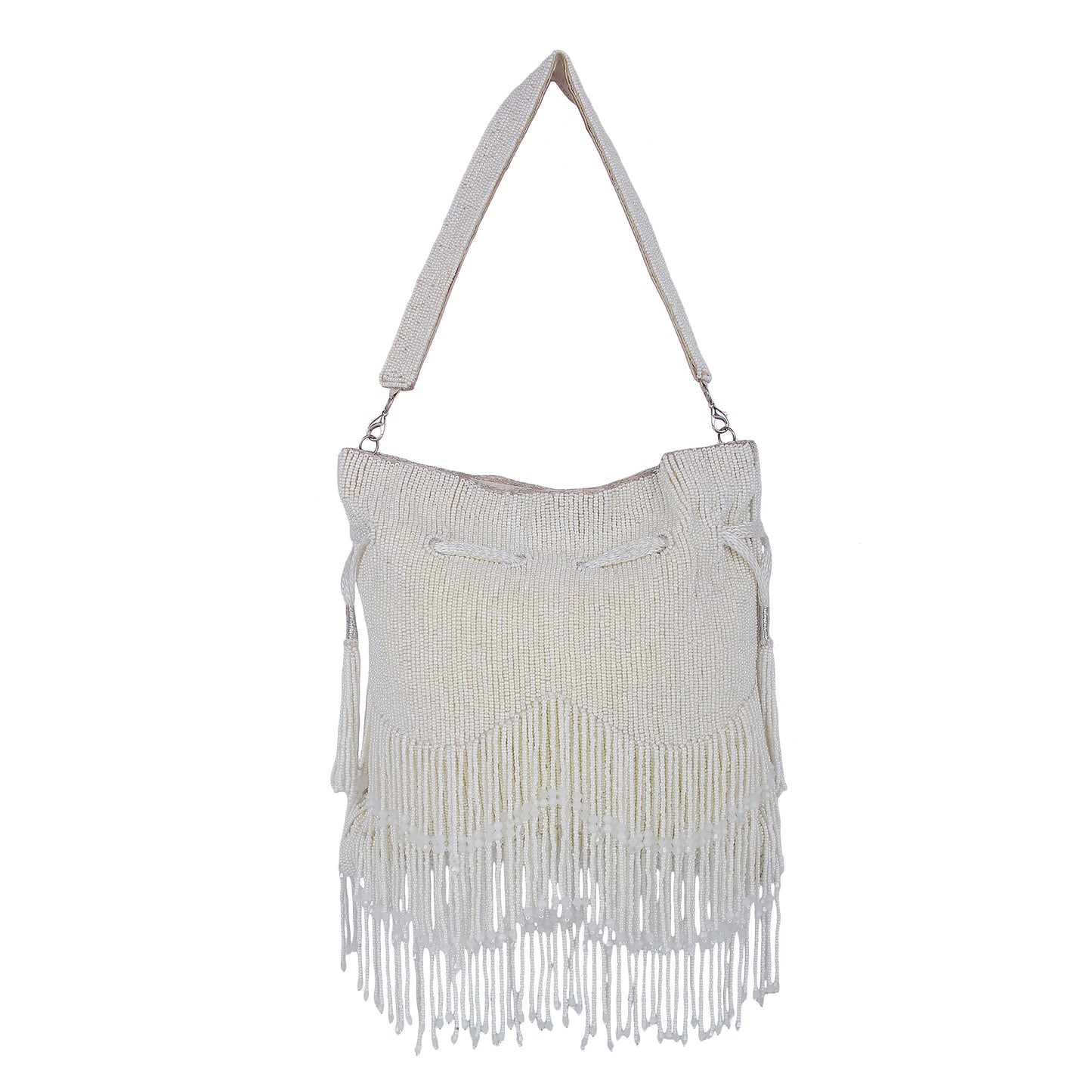 White Tassle potli bag