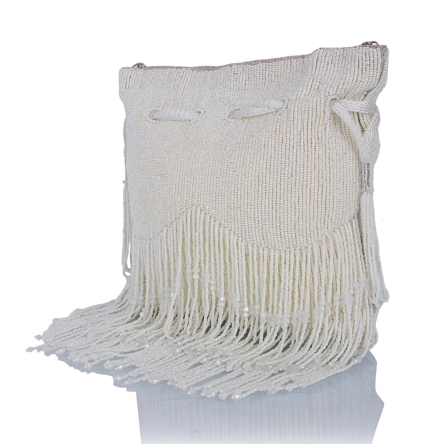 White Tassle potli bag