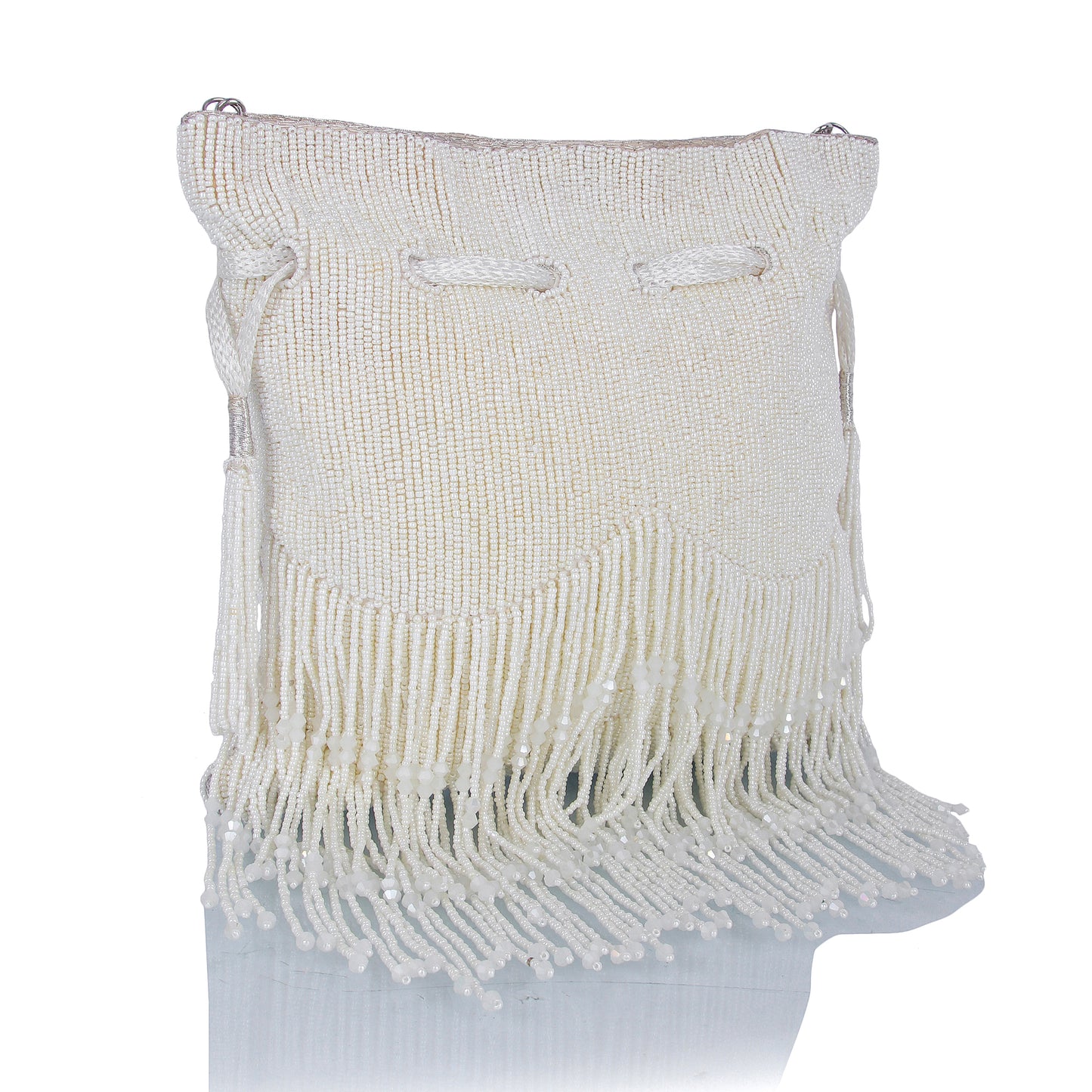 White Tassle potli bag