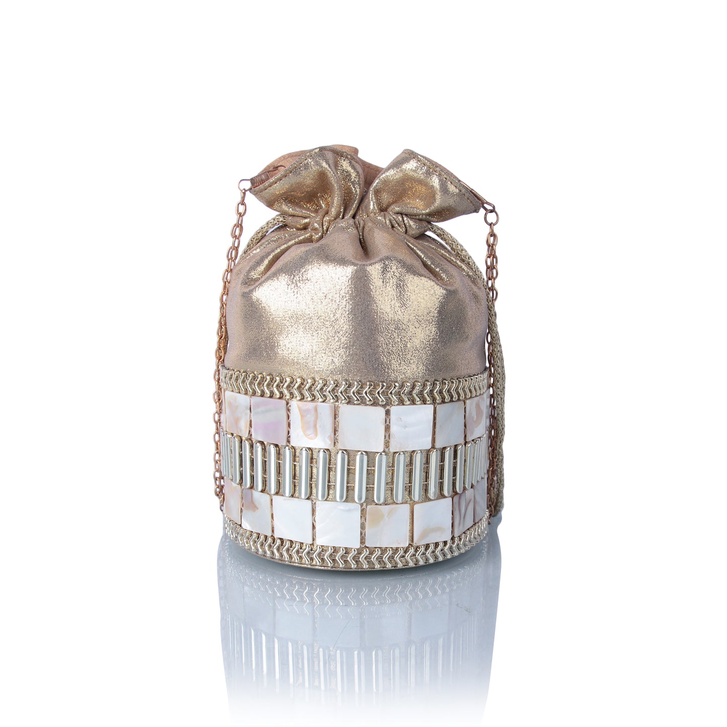 Elane gold mother of pearl potli